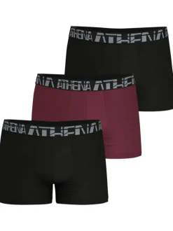 Lot de 3 boxers en coton multicolores unis à coupe fermée et taille élastiquée