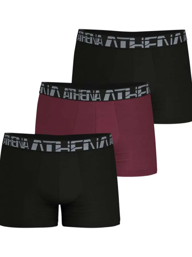 Lot de 3 boxers en coton multicolores unis à coupe fermée et taille élastiquée