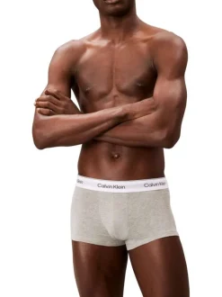 Lot de 3 boxers en coton multicolores unis courts avec le nom de la marque