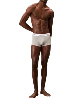 Lot de 3 boxers en coton multicolores unis courts avec le nom de la marque