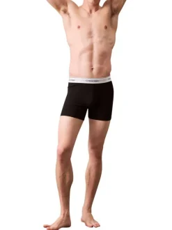Lot de 3 boxers en coton multicolores unis longs avec le nom de la marque