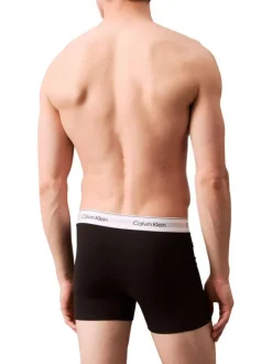 Lot de 3 boxers en coton multicolores unis longs avec le nom de la marque