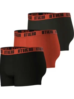 Lot de 3 boxers en coton multicolores unis pourvus d'une taille élastiquée