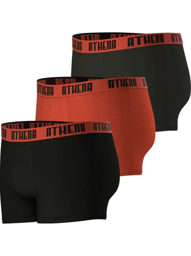 Lot de 3 boxers en coton multicolores unis pourvus d'une taille élastiquée