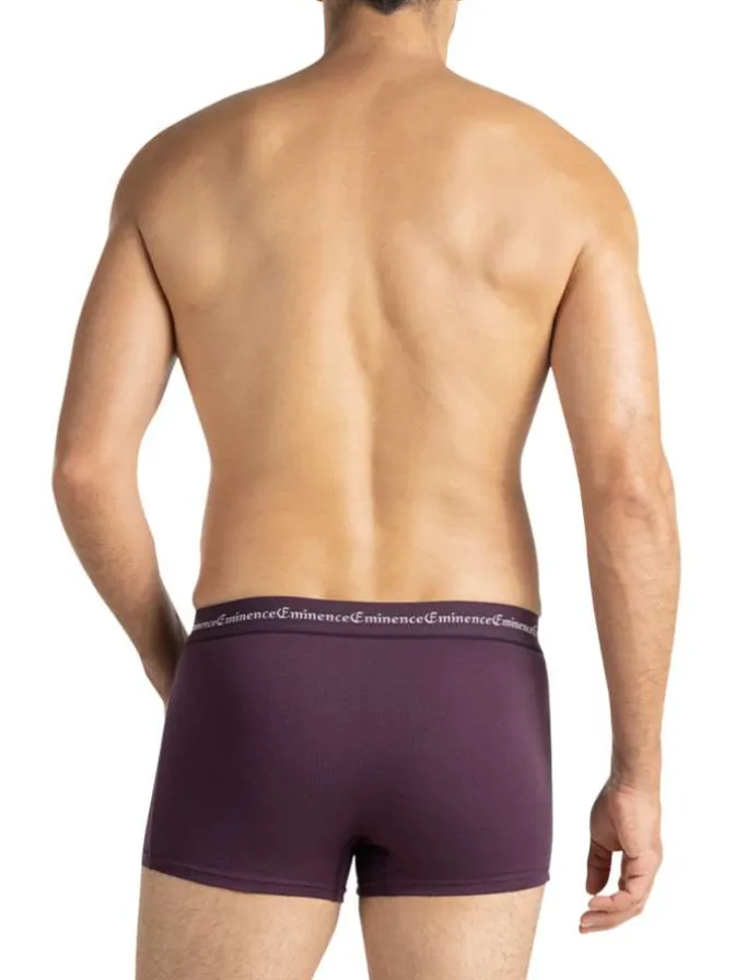 Lot de 3 boxers en coton multicolores unis pourvus d'une taille élastiquée