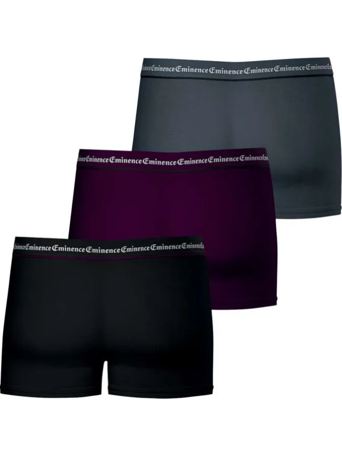 Lot de 3 boxers en coton multicolores unis pourvus d'une taille élastiquée