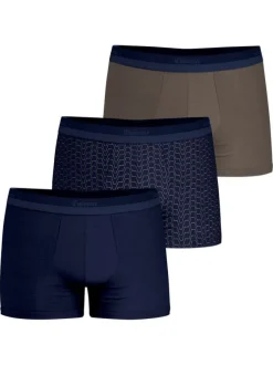 Lot de 3 boxers en coton multicolores unis pourvus du nom de la marque imprimé