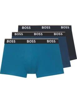 Lot de 3 boxers en coton multicolores unis à taille élastiquée