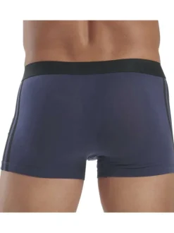 Lot de 3 Boxers en coton multicolore unis de couleur bleu et gris