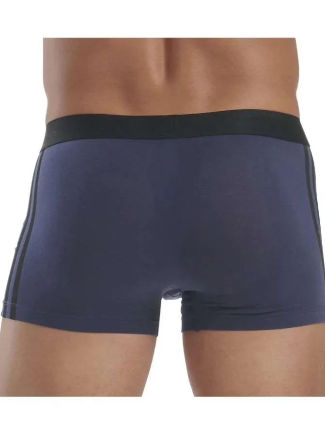 Lot de 3 Boxers en coton multicolore unis de couleur bleu et gris