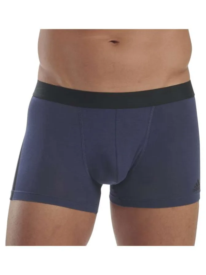 Lot de 3 Boxers en coton multicolore unis de couleur bleu et gris