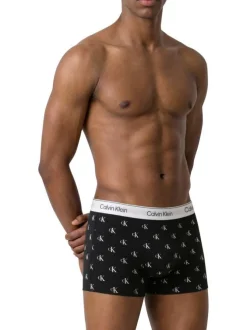 Lot de 3 boxers en coton noir/blanc uni avec des logos et une coupe ajustée