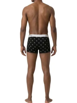 Lot de 3 boxers en coton noir/blanc uni avec des logos et une coupe ajustée