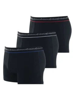Lot de 3 boxers en coton noires unis avec une coupe fermée