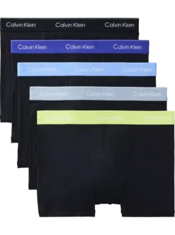 Lot de 5 boxers en coton noirs pourvus d'une ceinture élastiquée