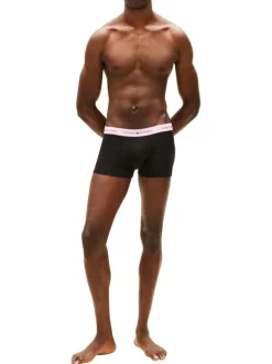 Lot de 3 boxers en coton noirs pourvus d'une taille élastiquée