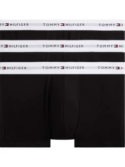 Lot de 3 boxers en coton noirs pourvus d'une taille élastiquée