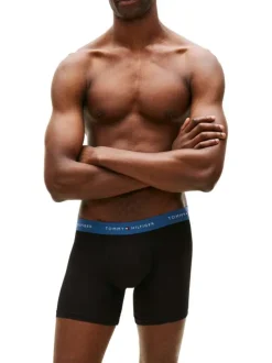 Lot de 3 boxers en coton noirs pourvus d'une taille élastiquée
