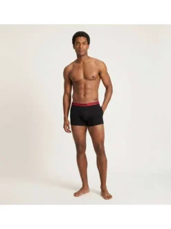 Lot de 3 boxers en coton noirs pourvus d'une taille élastiquée