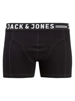 Lot de 3 Boxers en coton noirs unis avec une coupe fermée et taille élastiquée