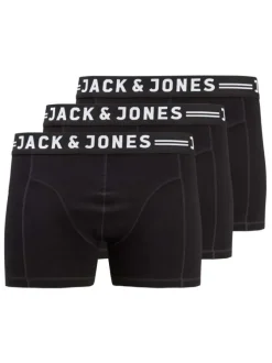 Lot de 3 Boxers en coton noirs unis avec une coupe fermée et taille élastiquée