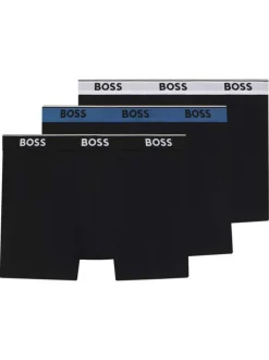 Lot de 3 boxers en coton noirs unis avec une taille élastiquée