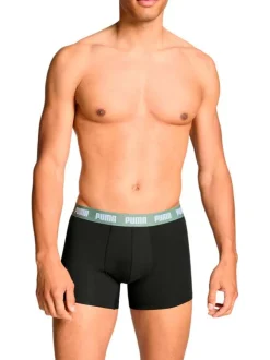 Lot de 3 boxers en coton noirs unis à ceintures de couleurs différentes