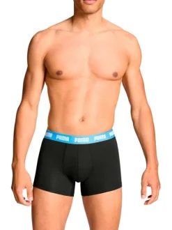Lot de 3 boxers en coton noirs unis à ceintures de couleurs différentes