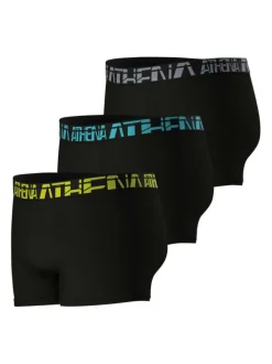 Lot de 3 boxers en coton noirs unis à coupe fermée et taille élastiquée