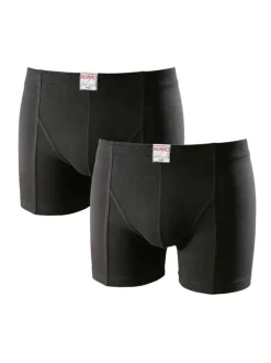 Lot de 2 Boxers en coton noirs unis à coupe fermée et taille élastiquée
