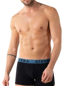 Lot de 3 boxers en coton noirs unis pourvus d'une taille élastiquée