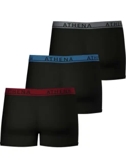 Lot de 3 boxers en coton noirs unis pourvus d'une taille élastiquée
