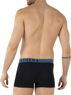 Lot de 3 boxers en coton noirs unis pourvus d'une taille élastiquée
