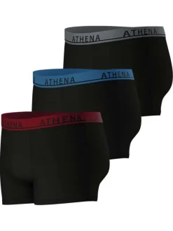 Lot de 3 boxers en coton noirs unis pourvus d'une taille élastiquée