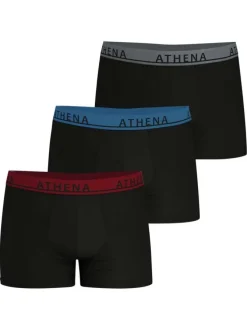 Lot de 3 boxers en coton noirs unis pourvus d'une taille élastiquée
