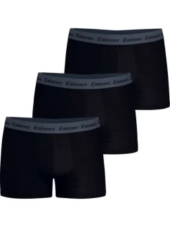 Lot de 3 boxers en coton noirs unis pourvus d'une taille élastiquée