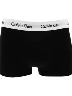 Lot de 3 Boxers en coton noir unis avec tailles élastiquées blanches