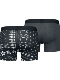 Lot de 2 boxers fermés classiques en coton stretch anthracite et à motifs