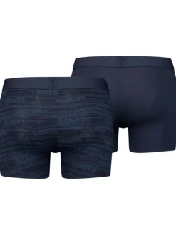 Lot de 2 boxers fermés classiques en coton stretch bleu marine et à motifs