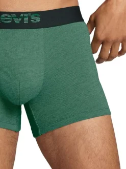 Lot de 2 boxers fermés classiques en coton stretch bleu marine et vert