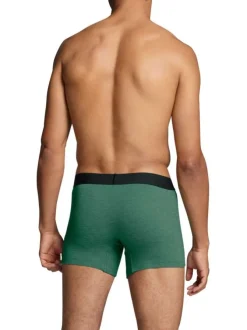 Lot de 2 boxers fermés classiques en coton stretch bleu marine et vert