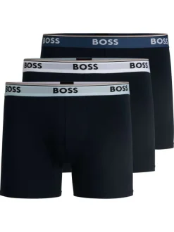 Lot de 3 Boxers long en coton avec marque sur la ceinture élastiquée