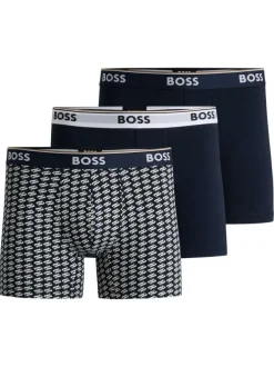 Lot de 3 Boxers long en coton avec marque sur la ceinture élastiquée