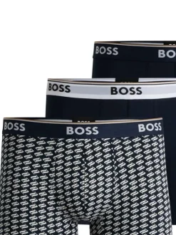 Lot de 3 Boxers long en coton avec marque sur la ceinture élastiquée