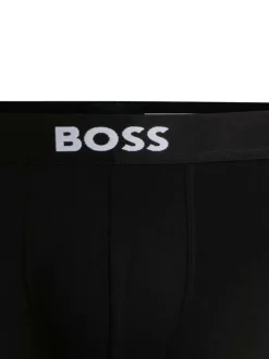 Lot de 3 Boxers long en coton noires unis avec ceinture élastiquée