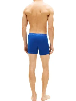 Lot de 3 boxers longs en coton multicolores unis pourvus d'une taille élastiquée
