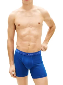 Lot de 3 boxers longs en coton multicolores unis pourvus d'une taille élastiquée