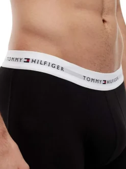 Lot de 3 boxers longs en coton noirs unis pourvus d'une taille élastiquée