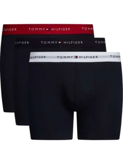Lot de 3 Boxers longs en coton régénératif nuit unis à taille élastiquée