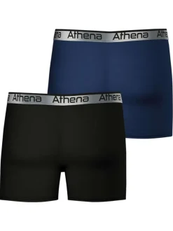 Lot de 2 boxers longs multicolores pourvus du logo de la marque